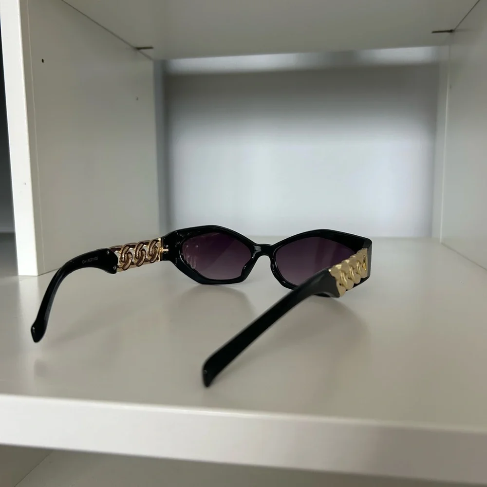 Black Frame Sunglasses with Purple Lenses - Women Accessories - Picture 3 of 3